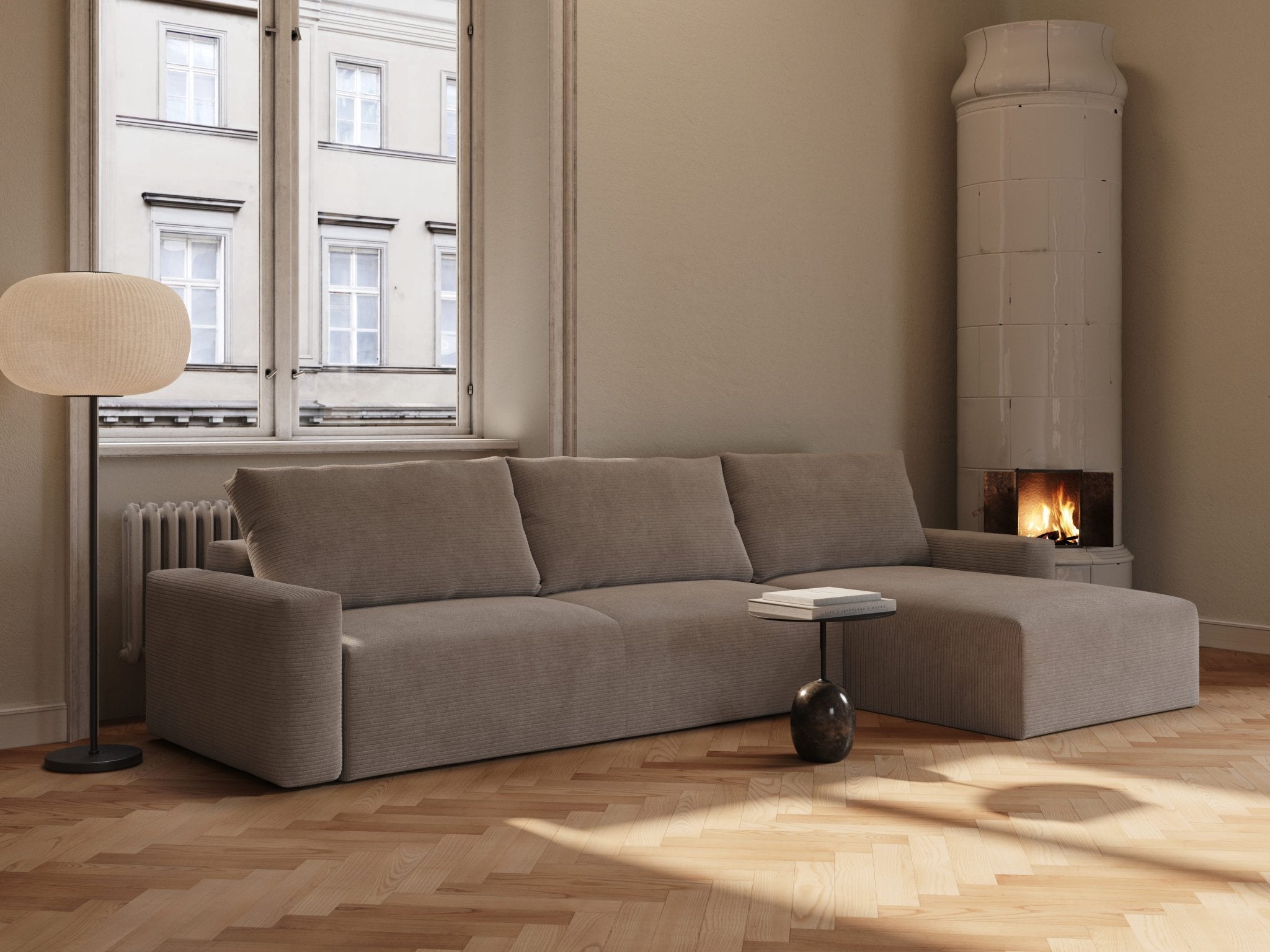 Maru | 145x342 cm | Latte fløjl | 596