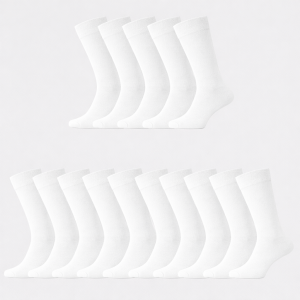 Bambus strømper i hvid til mænd 15-pak - Bambuni