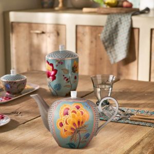 Tea Kande Large Blooming Tales Fantasy Khaki-Blue