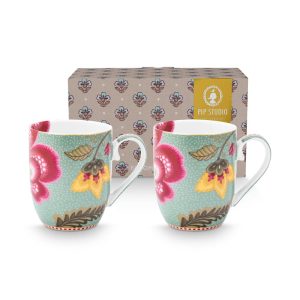 Set/2 Mugs Small Blooming Tales Fantasy Blue 200ml