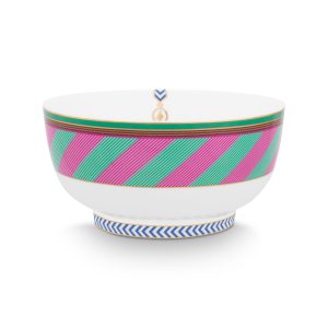 Bowl Chique Stripes Pink-Green 15.5cm