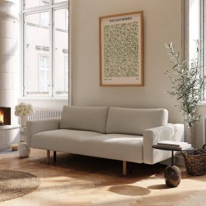 Maya | 140x200 | Bouclé beige - med armlæn | 539