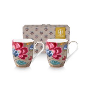 Set/2 Mugs XL Blooming Tales Fantasy Khaki