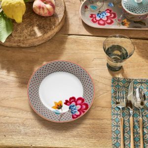 Plate Blooming Tales Khaki 23cm