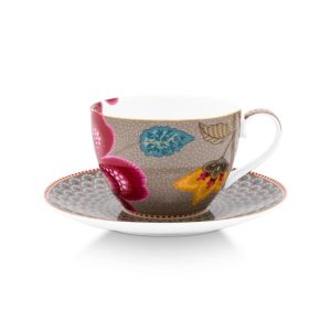 Cup and Saucer Blooming Tales Fantasy Khaki