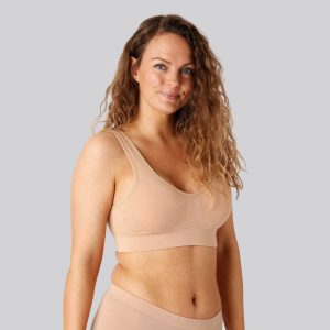 Bambus seamless bh m. bred strop i beige til damer - Bambuni