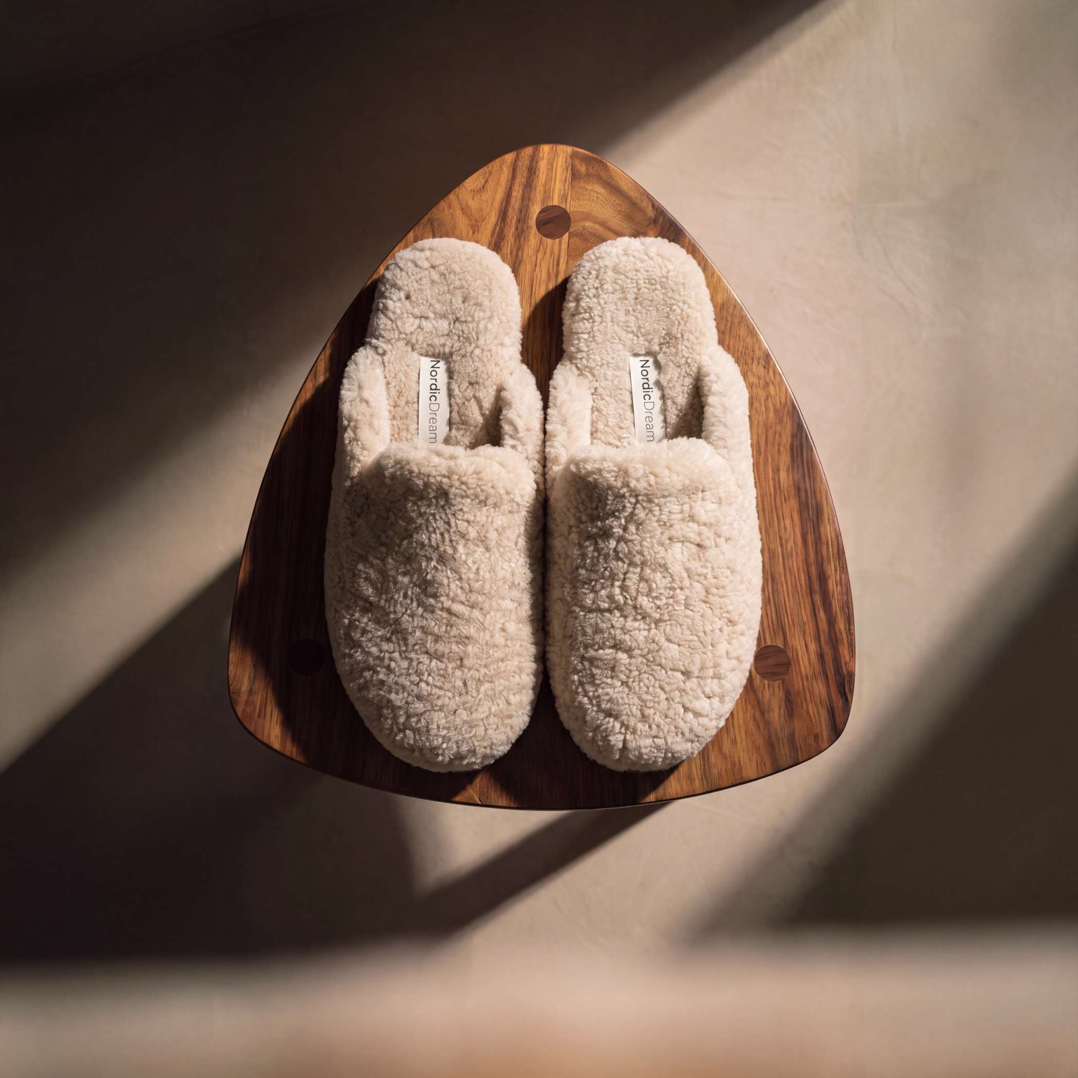 Slippers | XL (4445) | Beige wool