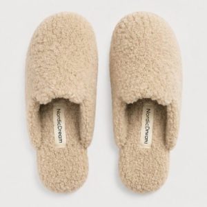 Slippers | Beige wool