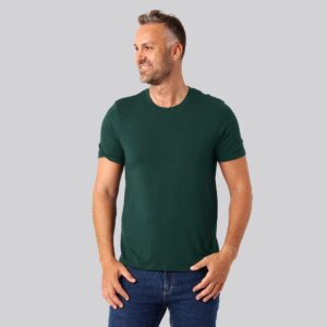Bambus t-shirt o-hals grøn mænd - Bambuni