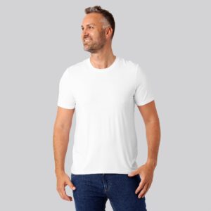 Bambus t-shirt o-hals hvid mænd - Bambuni