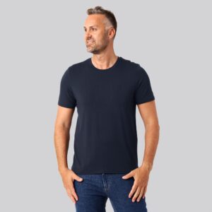 Bambus t-shirt o-hals navy mænd - Bambuni