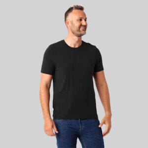 Bambus t-shirt o-hals sort mænd - Bambuni