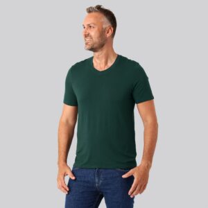 Bambus t-shirt v-hals grøn mænd - Bambuni