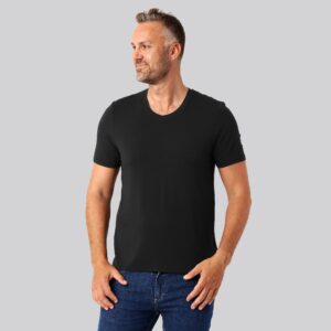 Bambus t-shirt v-hals sort mænd - Bambuni