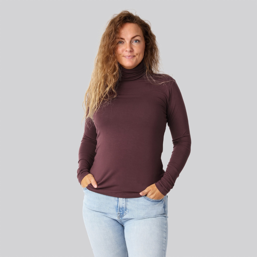 Bambus rullekrave bordeaux damer - Bambuni