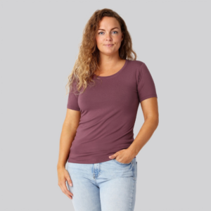 Bambus t-shirt o-hals rose damer - Bambuni