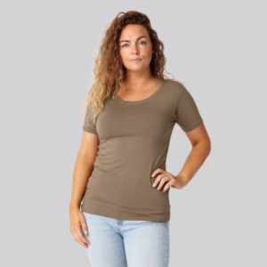 Bambus t-shirt o-hals sand damer - Bambuni