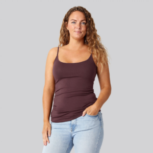Bambus top m. smal strop bordeaux damer - Bambuni