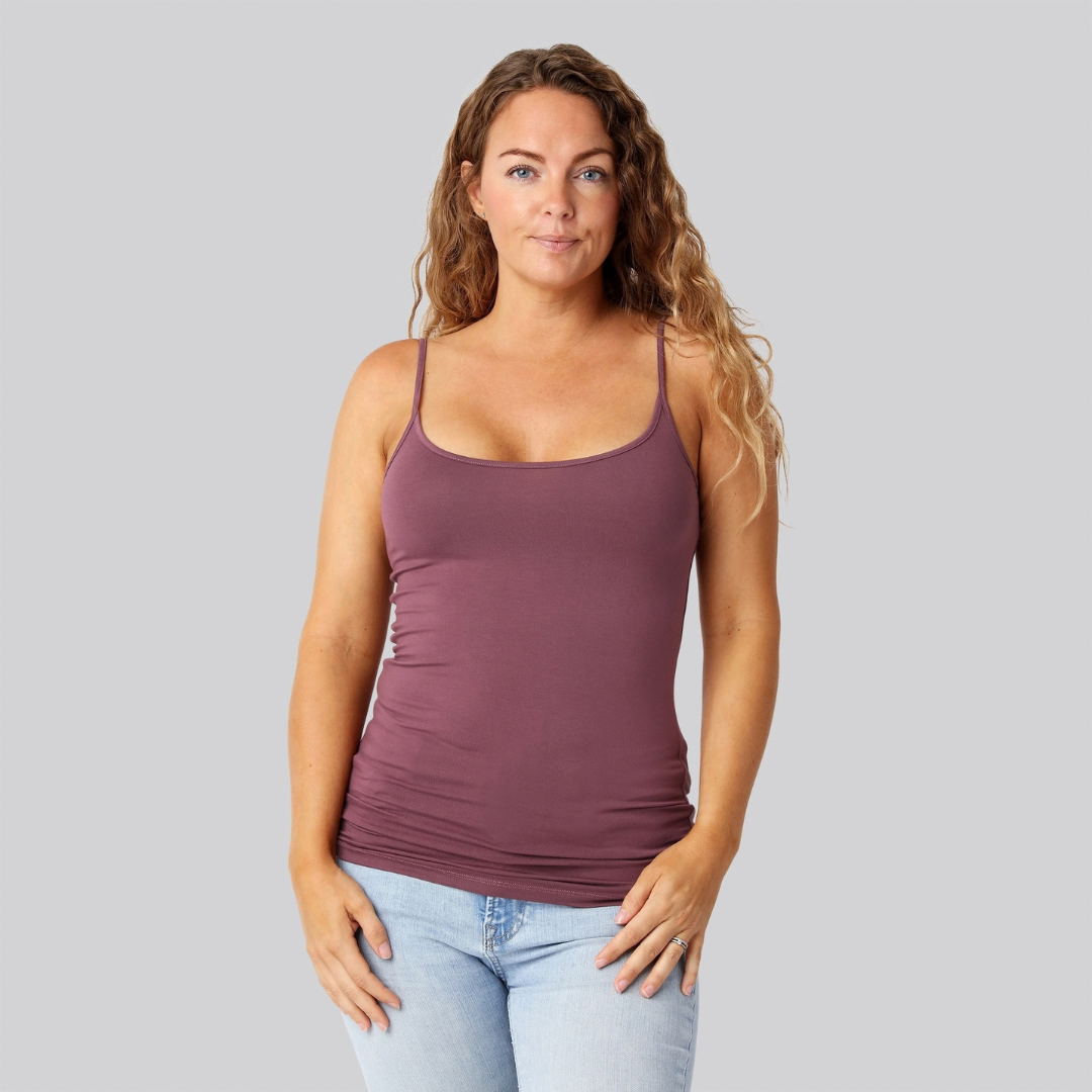 Bambus top m. smal strop rose damer - Bambuni