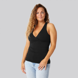 Bambus v-hals top sort damer - Bambuni